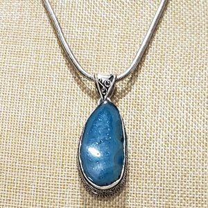 Men's Gorgeous Handmade LRG Solar Agate Gem 925 Vintage Long Pendant Necklace